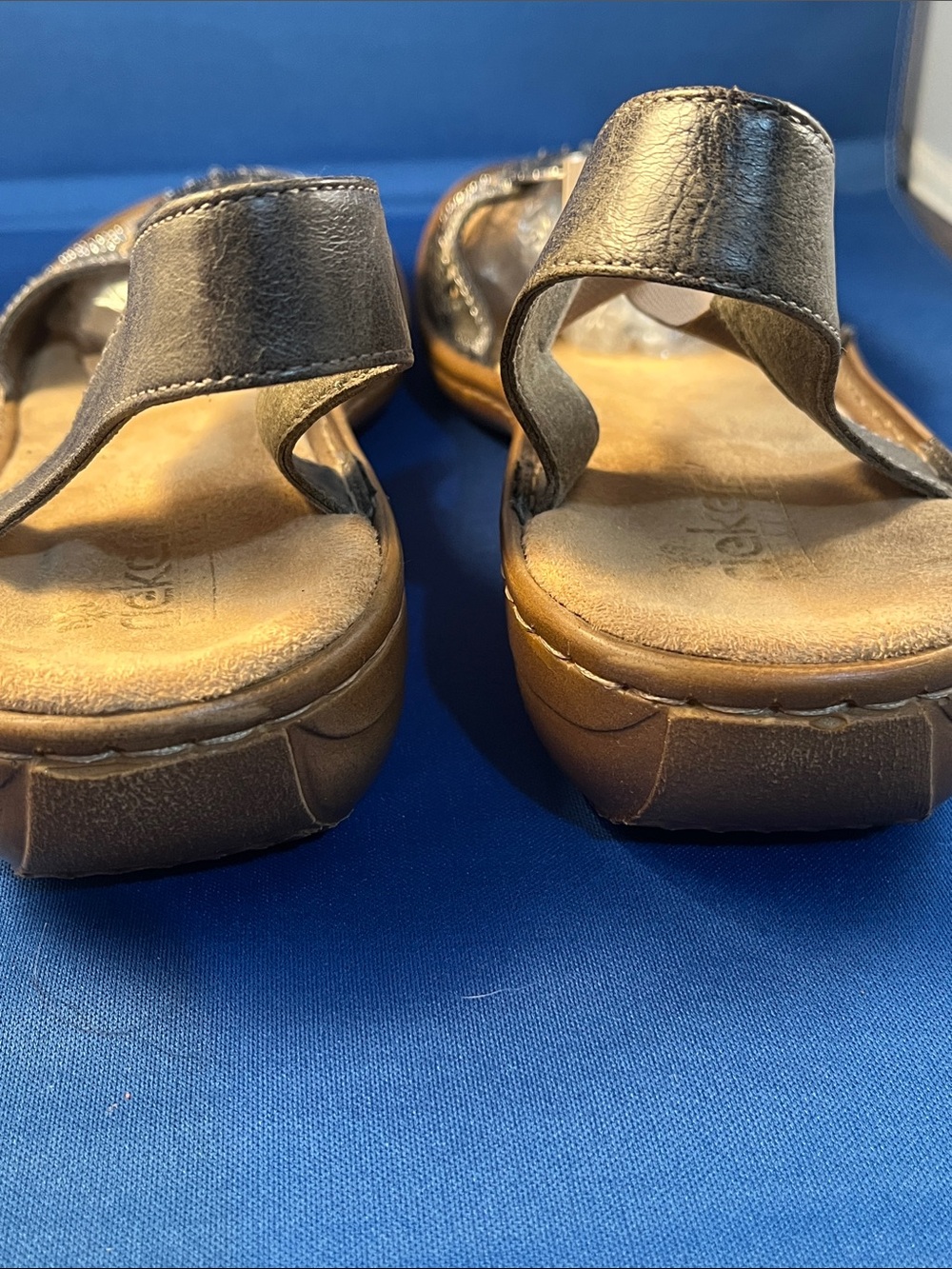 Regina by Rieker Metallic Silver Embellished Slingback Sandals - Picture 6 of 9